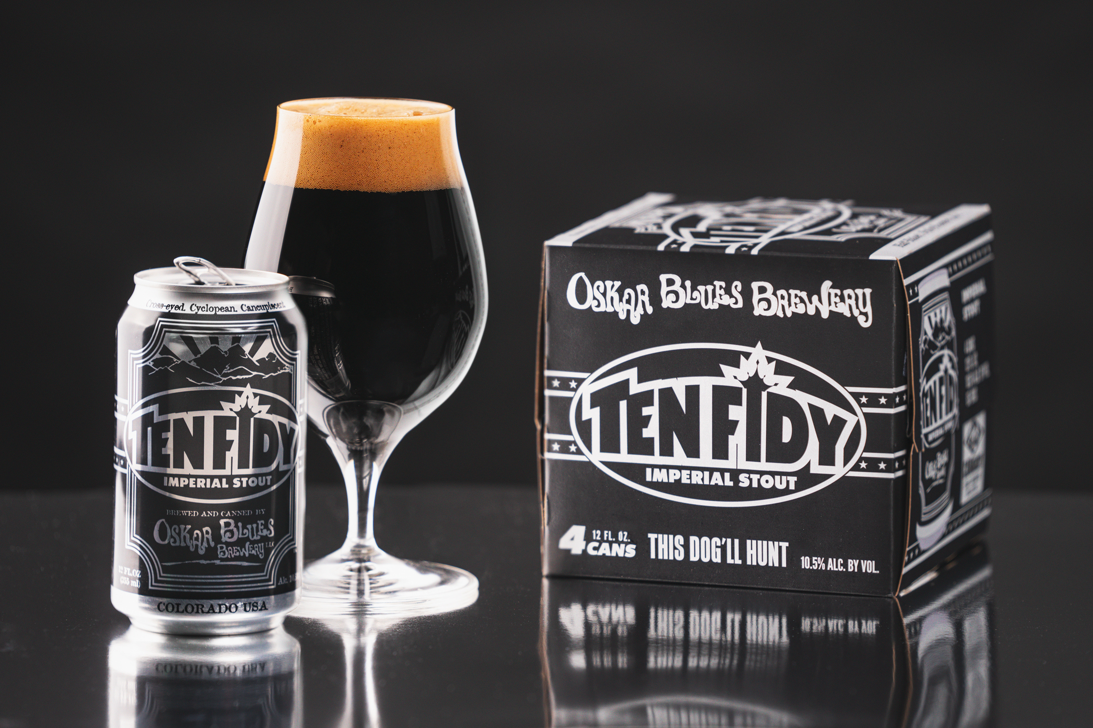 OSKAR BLUES BREWERY Co ~ TEN FIDY Imperial Stout ~ Figural Can~ Beer Tap Handle 